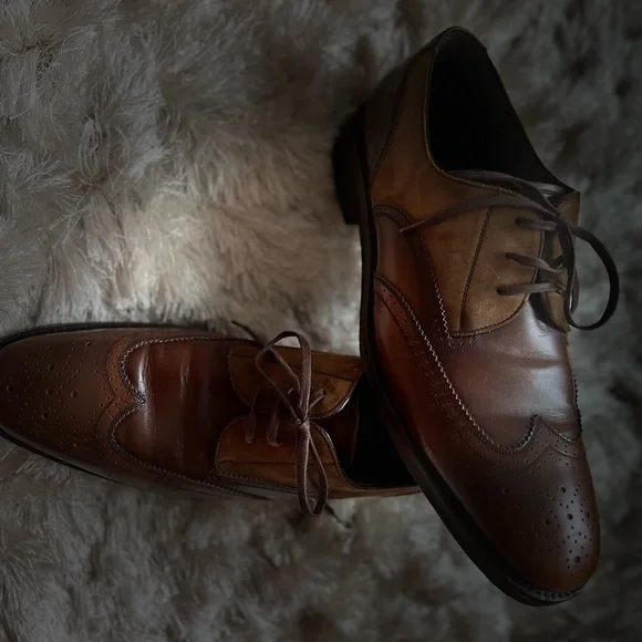Salvatore Ferragamo, leather/suede brown Mens Oxfords Size 11